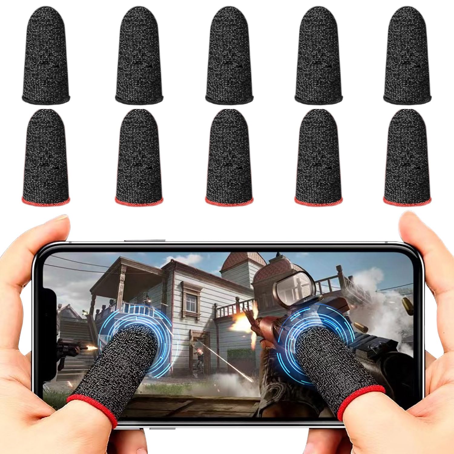 Amazon.co.jp: 指サック ゲーム 10個入り 銀繊維を高含有 シームレス