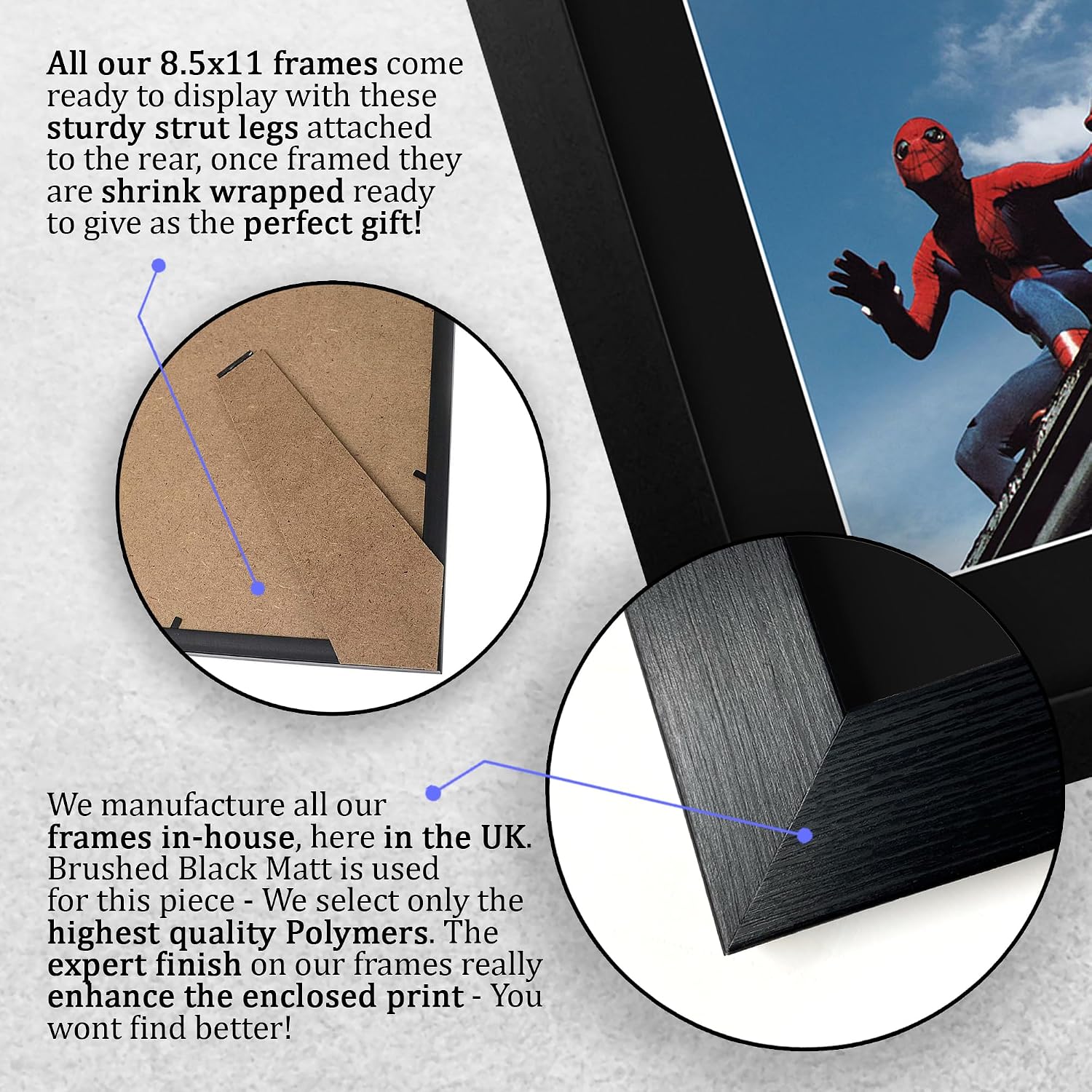 HWC Trading Nicholas Hammond The Amazing Spider-Man (1970s) Gifts Printed Signed Autograph Picture for Movie Memorabilia Fans - US Letter Framed (ID-008600)