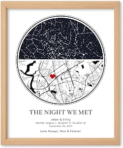 Custom Star Map by Date - Personalized Night Sky Print or Canvas
