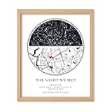 Custom Star Map by Date, Personalized Night Sky Print or Canvas, Unique Gift - Special Occasion, Wedding Gifts, Anniversary, Engagement, Constellation Map, Multiple Sizes