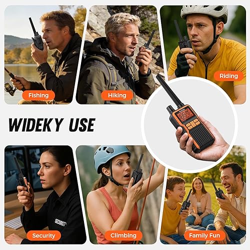 Miniatura 7 de Midd Kacy Walkie Talkies de largo alcance, 60 canales GMRS portátil de caza impermeable radio de 2 vías con 121 códigos de privacidad, alertas 108 -