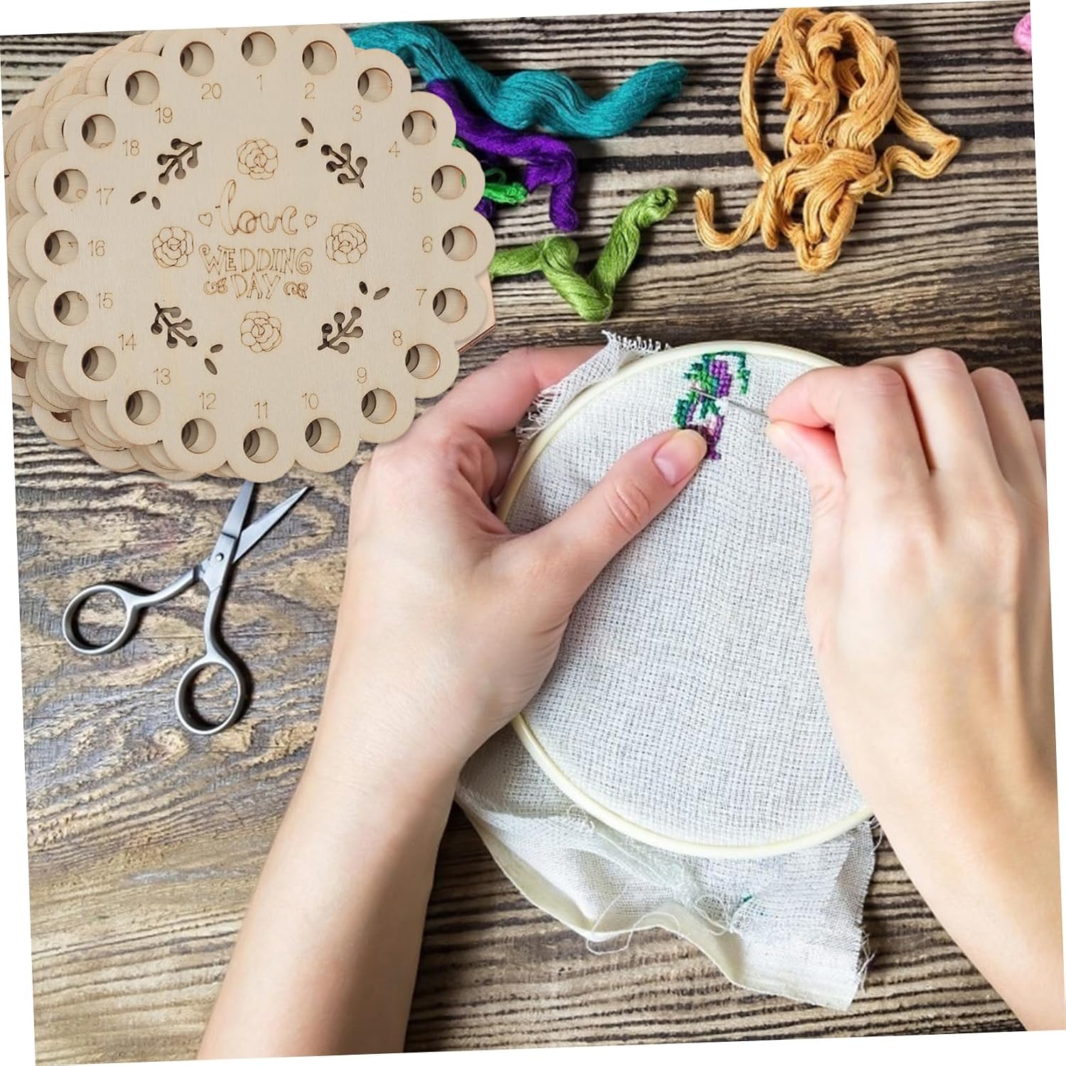TEHAUX 10pcs Embroidery Thread Organizer Cross Stitch Floss Storage Tool for Tangle Thread Management Lightweight and Portable for Crafting and Sewing Projects