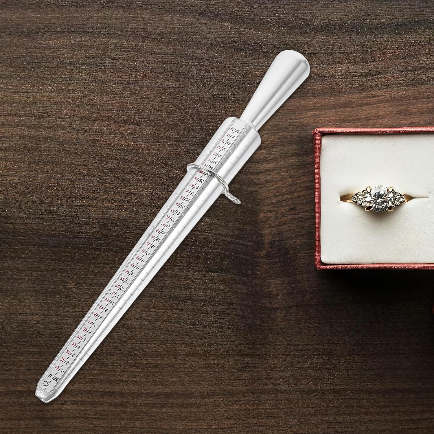 Vaguelly Metal Ring Sizer Measuring Tool with Versatile Design and Easy to Use Features, Made of Aluminum and Zinc Alloy, for Jewelry Making and Accurate Ring Size Measurement