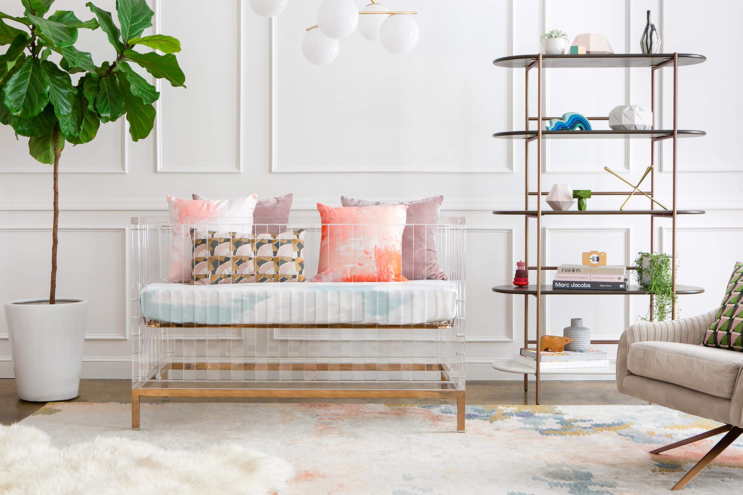 Nursery Works Luma Crib in Acrylic with Rose Gold