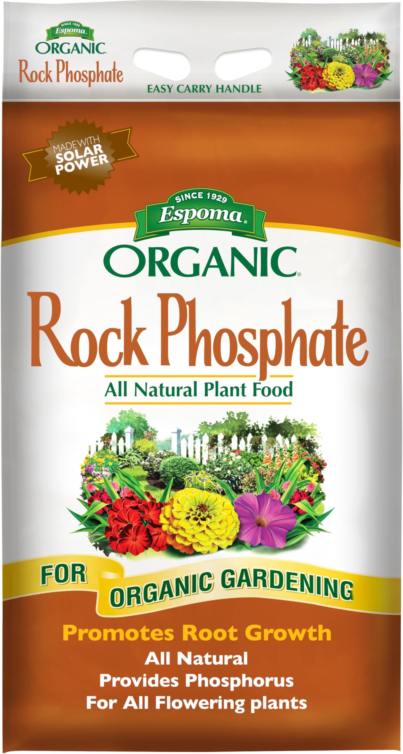 Espoma RP28 Rock Phosphate – 28lb Organic Plant Fertilizer! for Outdoor Flower Or Vegetable Gardens – Promotes Blooming & Root Growth – for Use On All Plants