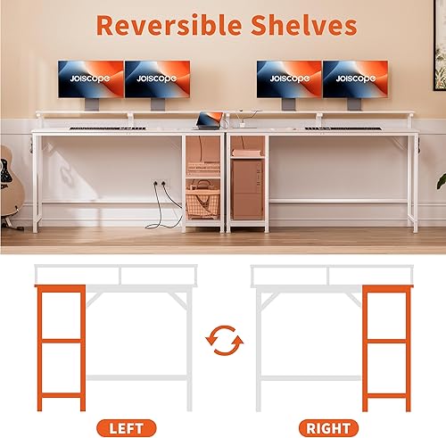 Miniatura 6 de Escritorio para computadora con estantes, escritorio de 40 pulgadas con estantes, escritorio de oficina en casa con almacenamiento, escritorio con