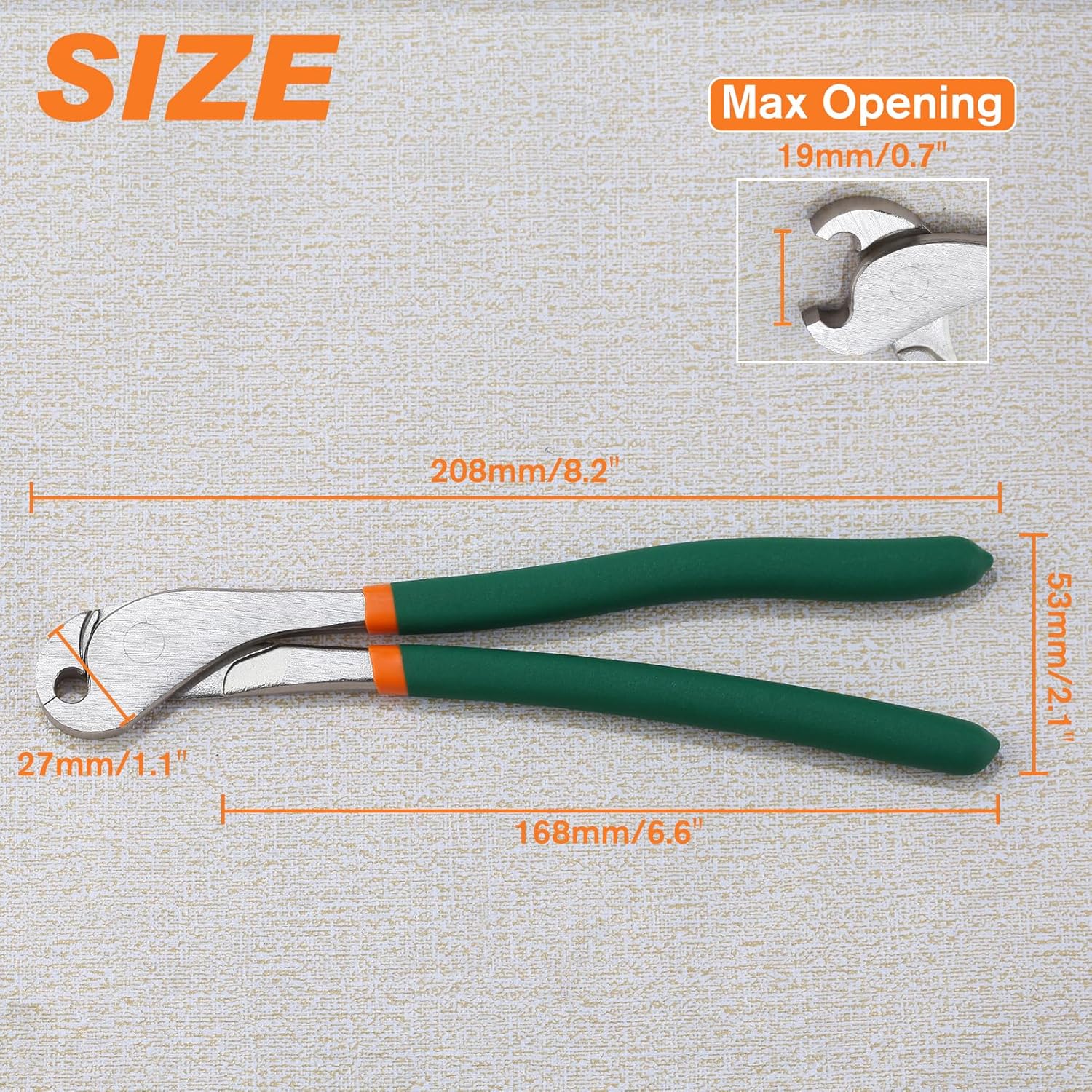 Heavy Duty J-Clip Pliers, Anti-slip Comfortable Grip, Curved Nose for Building Cages & More