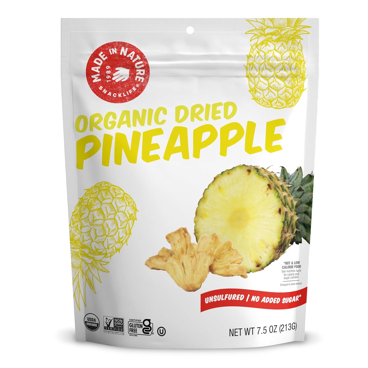Made In Nature Organic Dried Pineapples, 3 Ounce (Pack of 6) – Vegan Snack, Non-GMO, Unsulfured, Gluten Free, Kosher
