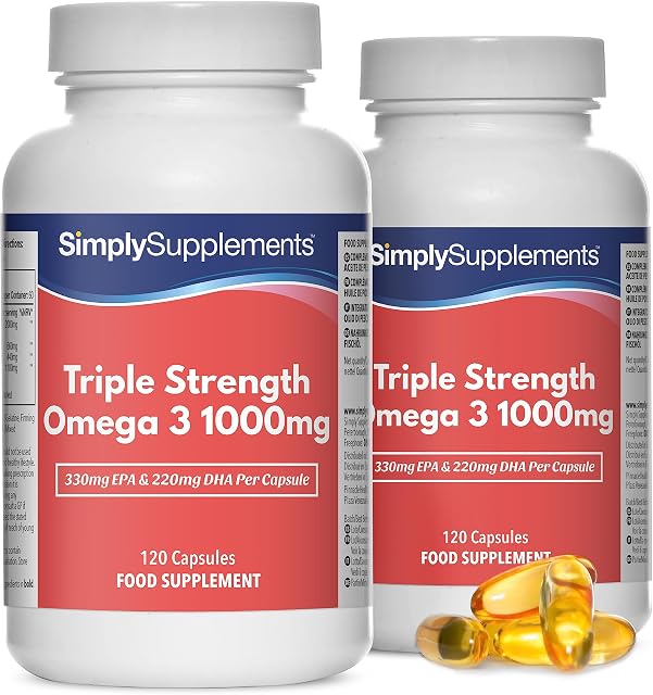 Triple Strength Omega 3 1000mg | 240 Capsules | UK Manufactured