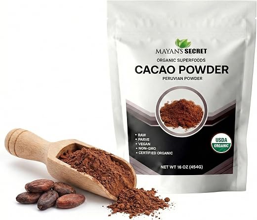 Mayan’s Secret - Organic Cocoa Powder Unsweetened - Raw Cacao Powder Organic Pure Dark Cacao for Smoothie, Coffee and Drink Mixes - Non-Alkalized, Vegan & Gluten Free (1 Pound - Pack of 1)