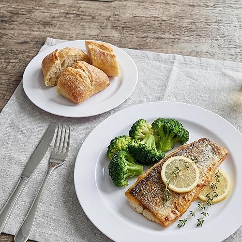 Miniatura 8 de KIRE 120 platos de plástico blanco  Platos desechables blancos resistentes para fiestasbodas  Incluye 60 platos llanos de 10.25 pulgadas  60 platos