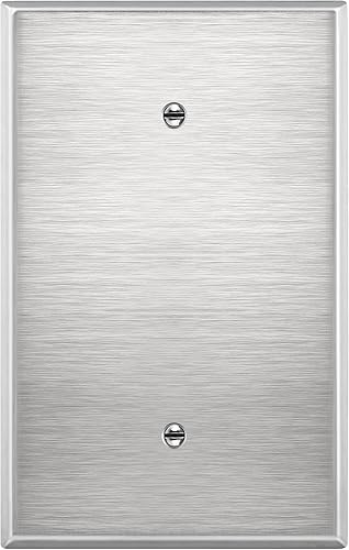 Miniatura 20 de ENERLITES Placa de Pared Metálica para Dispositivo Ciego, Resistente a la Corrosión, Tamaño Estándar 1-Gang 4.50" x 2.76", Acero Estampado con NEGRO