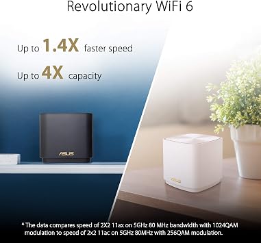 ASUS ZenWiFi XD4 Plus AX1800 Whole-Home Mesh WiFi 6 System Pack of 1