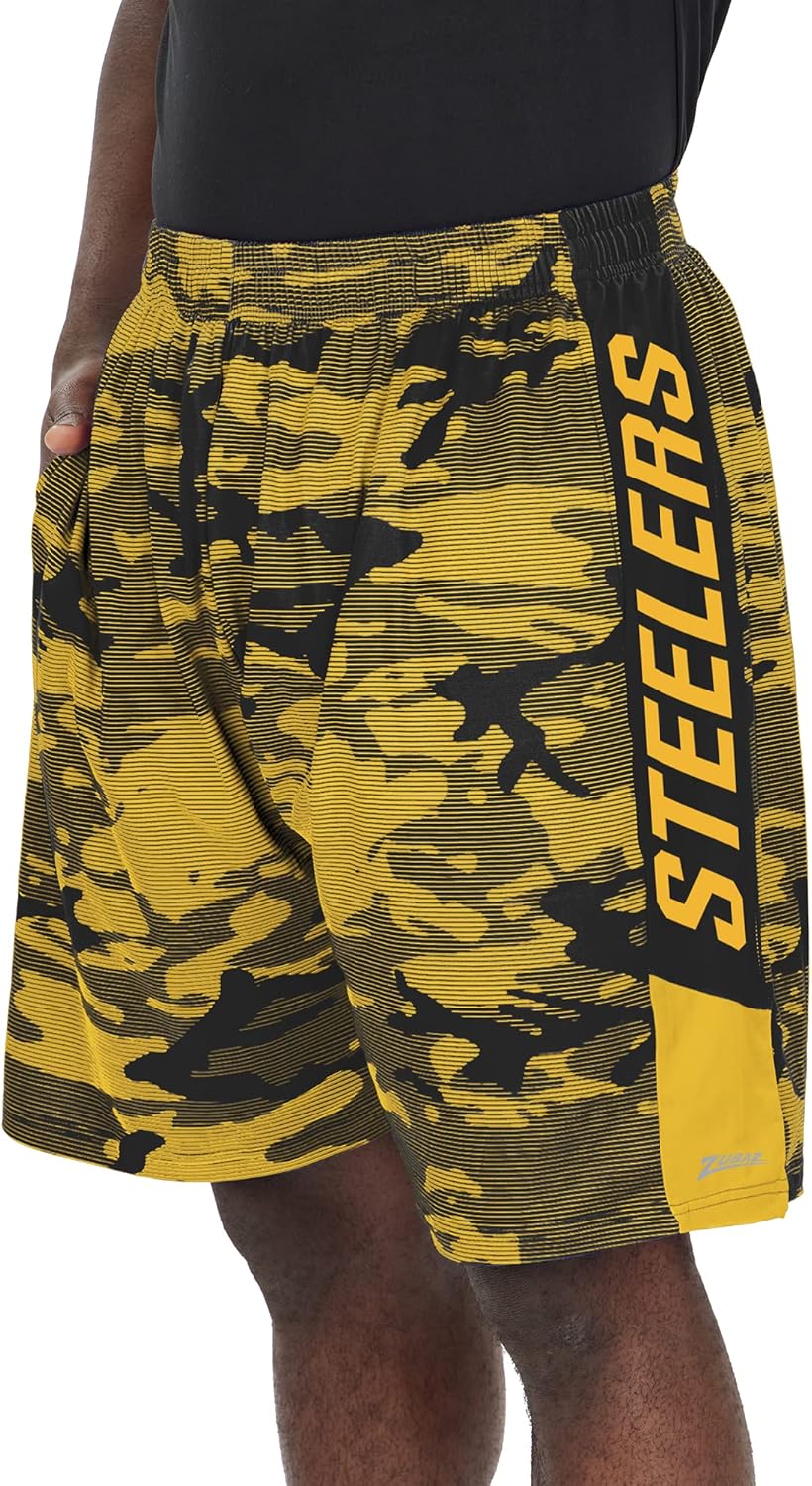 Zubaz NFL Men's Lightweight Shorts with Camo Lines, Team Logo and Wordmark : Sports & Outdoors