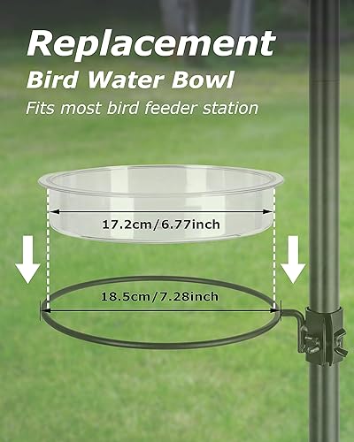 Miniatura 3 de iBorn Tazón de agua para pájaros de reemplazo de estación de alimentador de pájaros,plato de