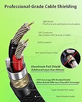 Vista 4 de Cables XLR 25 pies 2 Pack, 20 AWG, Cable de micrófono trenzado de nylon reforzado con Kevlar, Conectores Rean chapados en oro profesionales