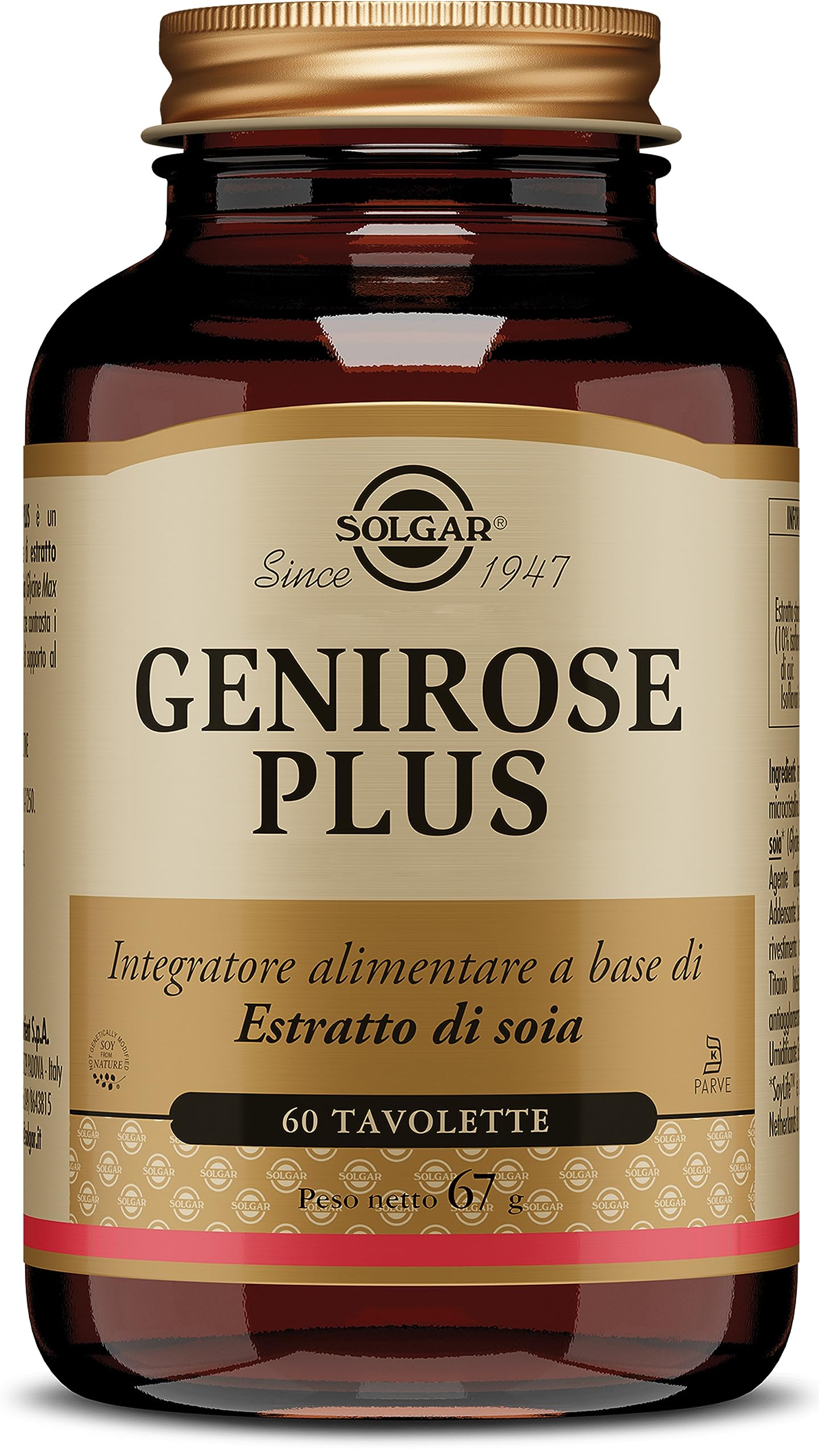 Solgar Genirose Plus, 60 tavolette – Isoflavoni di soia per menopausa e metabolismo dei lipidi