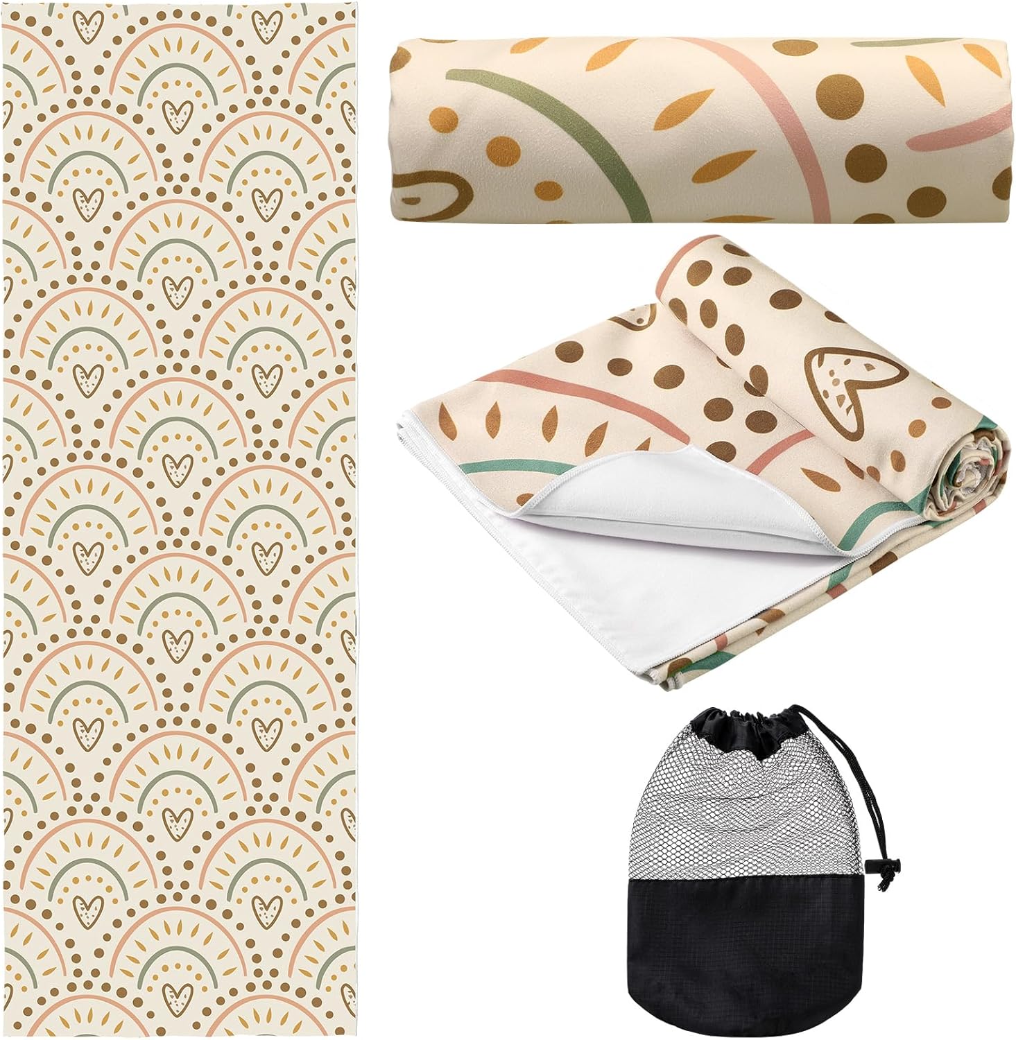 Non Slip Hot Yoga Towel 73x27 Inch Leopard Print Yoga Mat Towel