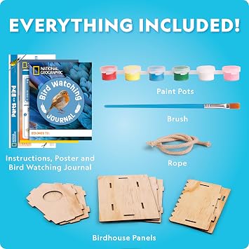 National Geographic Build Your Own Wooden Birdhouse Craft Kit for Kids
