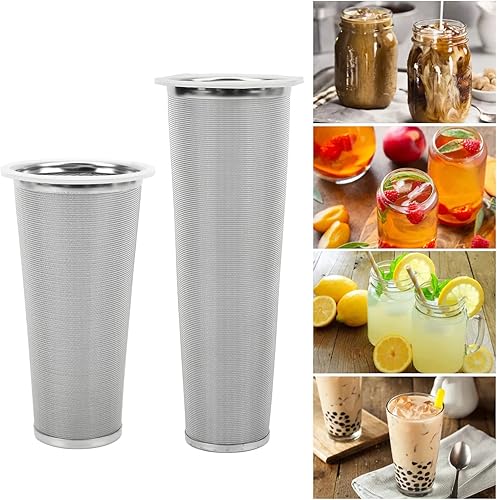 Miniatura 5 de Filtro de café frío de acero inoxidable 304, infusor de café para tarro Mason de boca ancha, filtro de cono con círculo de goma blanca, colador de