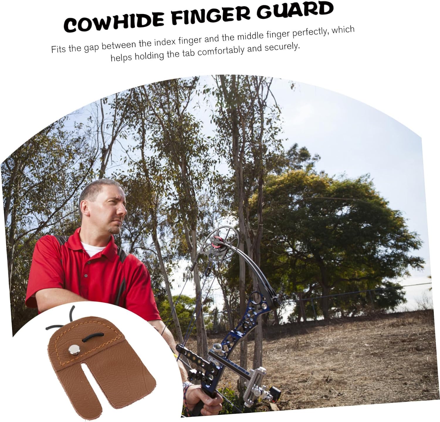 Kisangel Leather Finger Guards Archery Arm Guards Archery Accessory Finger Tab Toe Hunting Gloves Brace Stall