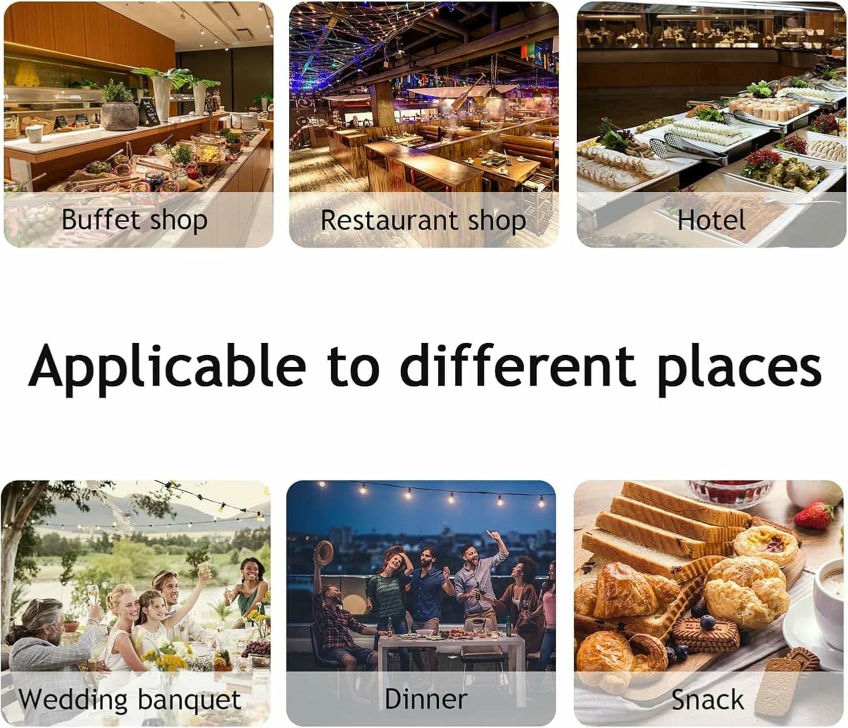 Calentador de buffet de acero inoxidable, 9 litros, ideal para catering, fiestas, hoteles, tamaño GN 1/1, perfecto para mantener la comida caliente