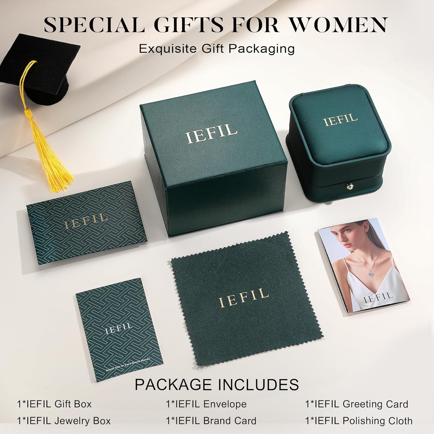 Iefil 2026 Graduation Gifts for Her - 925 Sterling Silver Heart Graduation Necklace