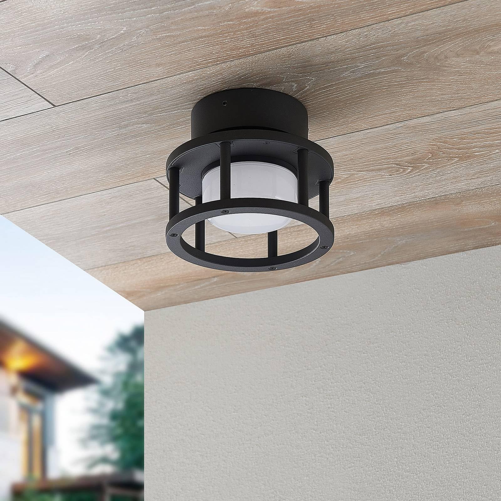 Lucande Deckenlampe Berenike (spritzwassergeschützt (Modern) in Alu aus Aluminium (1 flammig, GX53) - Aufbau-Deckenleuchte Deckenleuchte Lampe