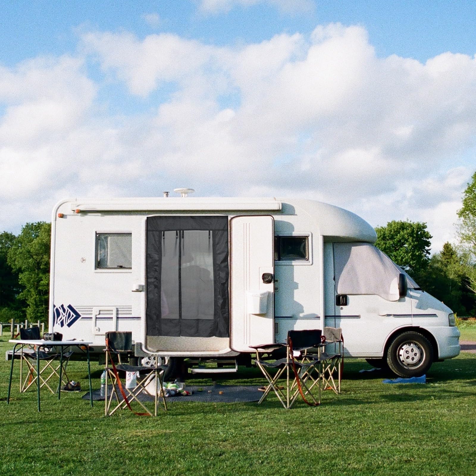 Zanzariera per porta per Fiat Ducato per camper | Rete PA 420D con cerniera | Tenda barriera facile da montare per camper | Protezione dagli insetti da campeggio estivo