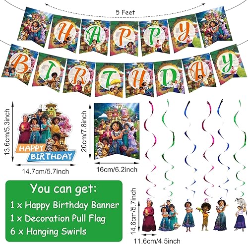 Miniatura 2 de El juego de suministros de decoración de fiesta de cumpleaños de dibujos animados incluye globos de figura de anime, espirales colgantes, pancarta