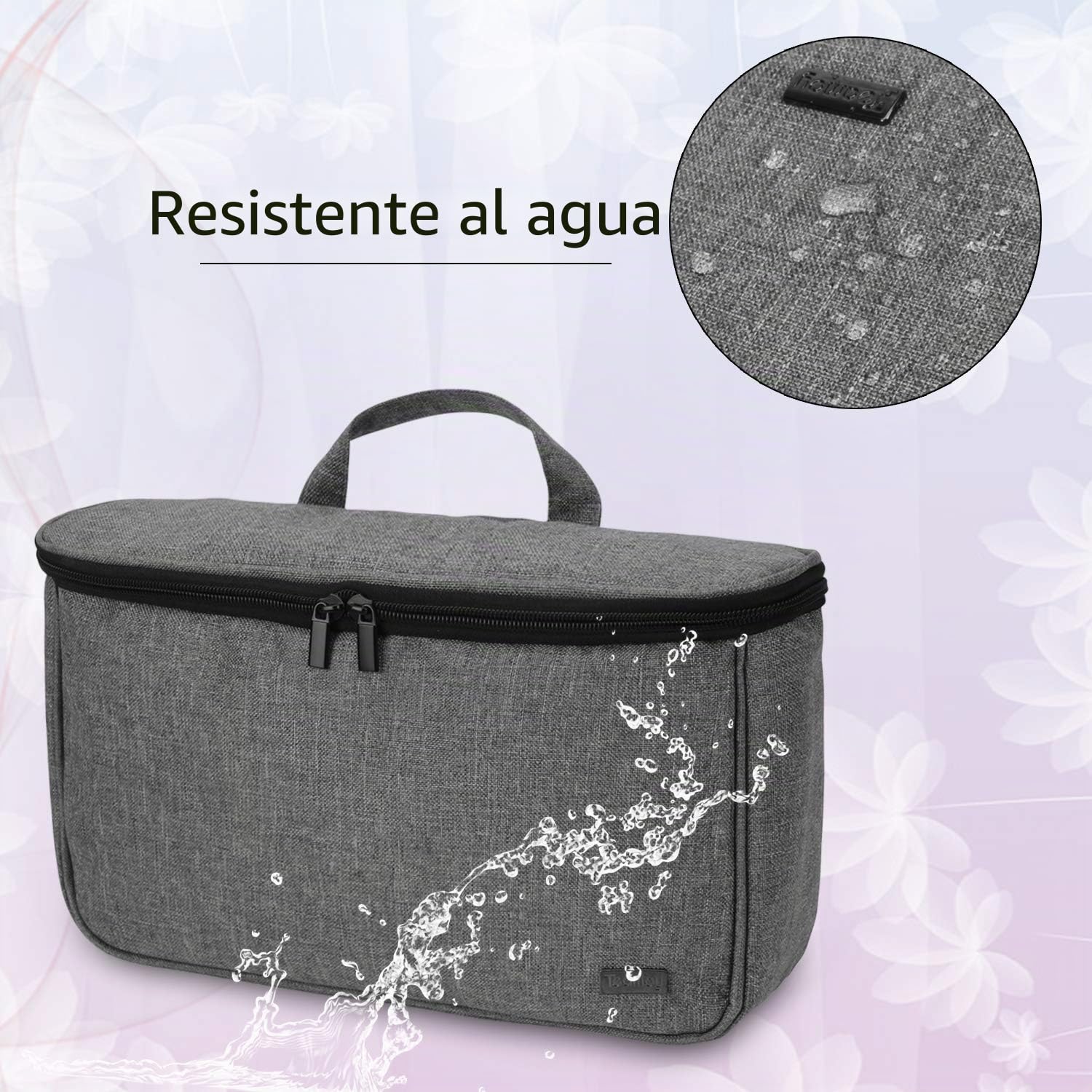 Teamoy Bolsa Viaje de Rizador de Pelo, Organizadora de Viaje para Accesorios Styler, Bolsa Cepillo Rizador de Pelo, Bolsa para Rizador Secador, Gris