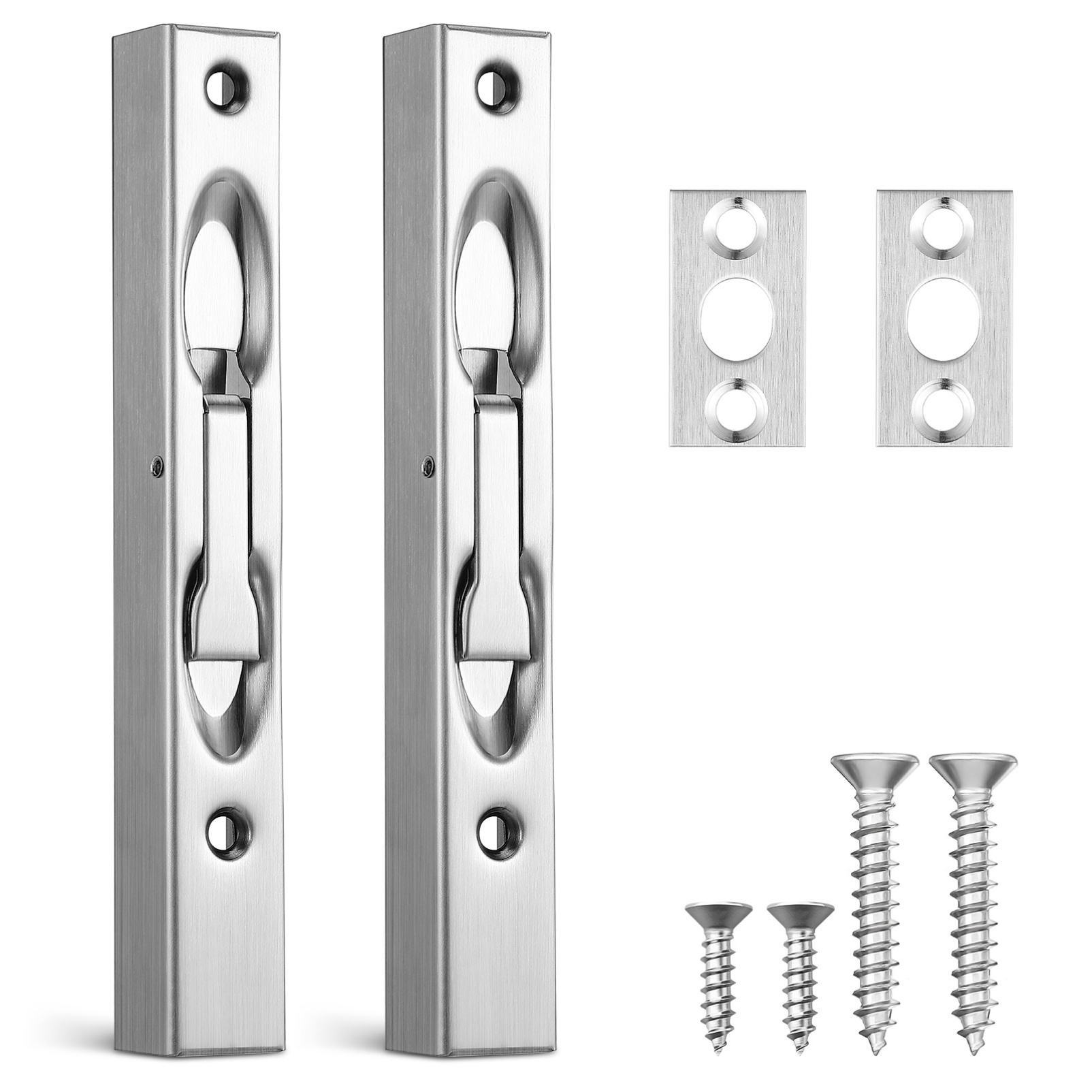 Sandyseptember Lot De 2 Loquets De Porte En Acier Inoxydable Noir – 15,2 Cm – Verrouillage Dissimulé Pour Portes Doubles Ou Clôtures – Quincaillerie Design