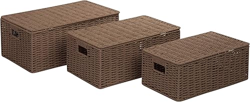 Honey-Can-Do sto-03557Papel Cuerda Cord cesta Set pequeño a grande café 3-Pack disponible en Yaxa Guatemala