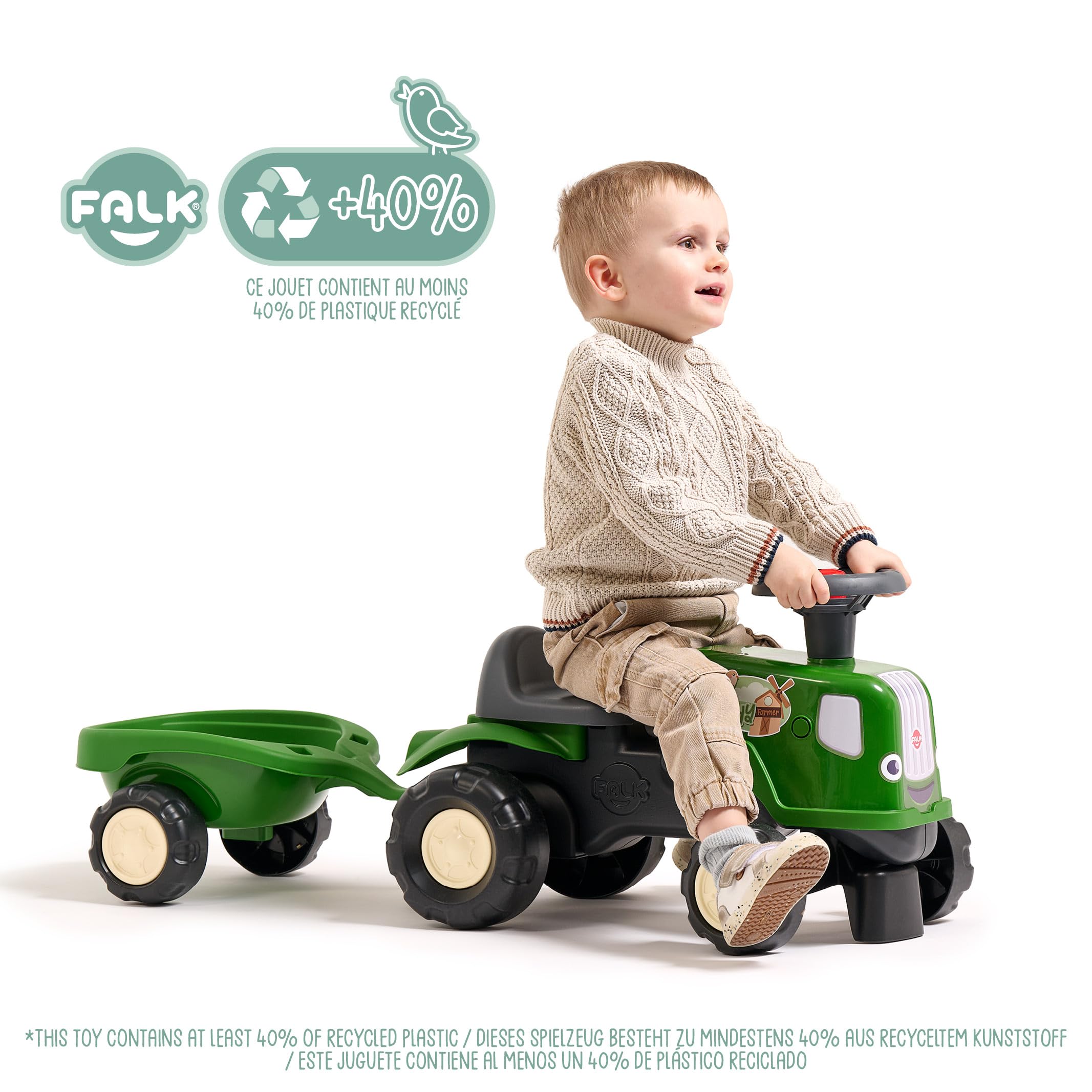 Falk Ciągnik dziecięcy Birdy Farm, przyczepa, od 12 miesięcy