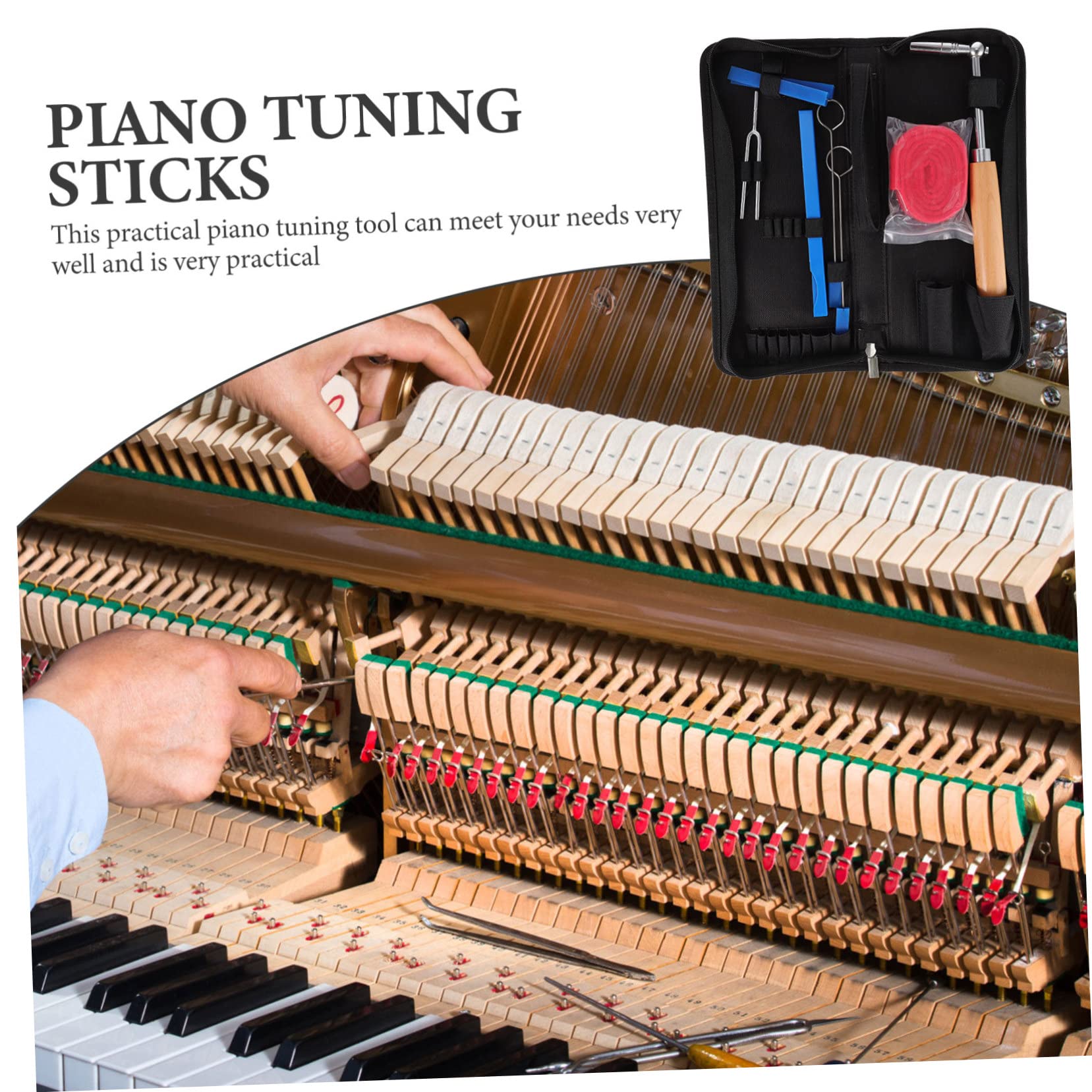 Abaodam 1juego Herramientas De Afinación De Piano Cinta De Temperamento Kit De Silencios y Accesorios De Reparación De Instrumentos Musicales