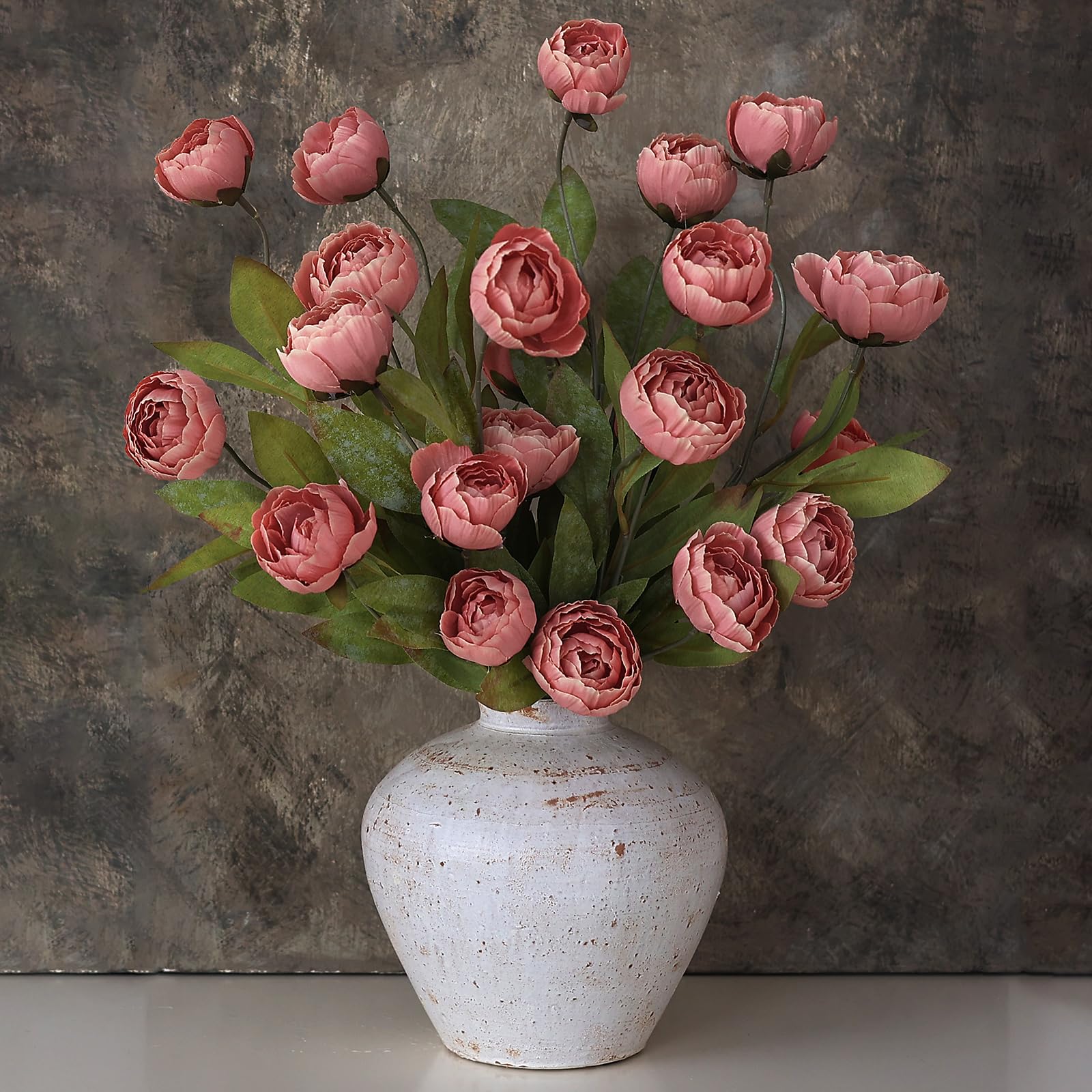 Photo 1 of VIERENA 6 Pcs 27" Artificial Peony Flowers (Dusty Pink)