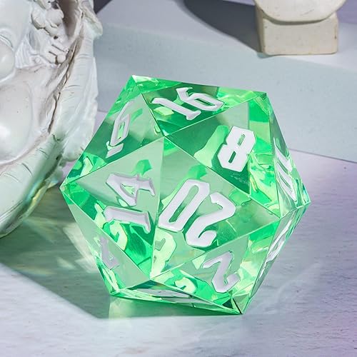 Miniatura 6 de Dados individuales D20 de 2.165 in, dados DND de 20 caras, dados gigantes D20 D20 D&D poliédricos grandes D20 para Calabozos y Dragones, RPG, juegos