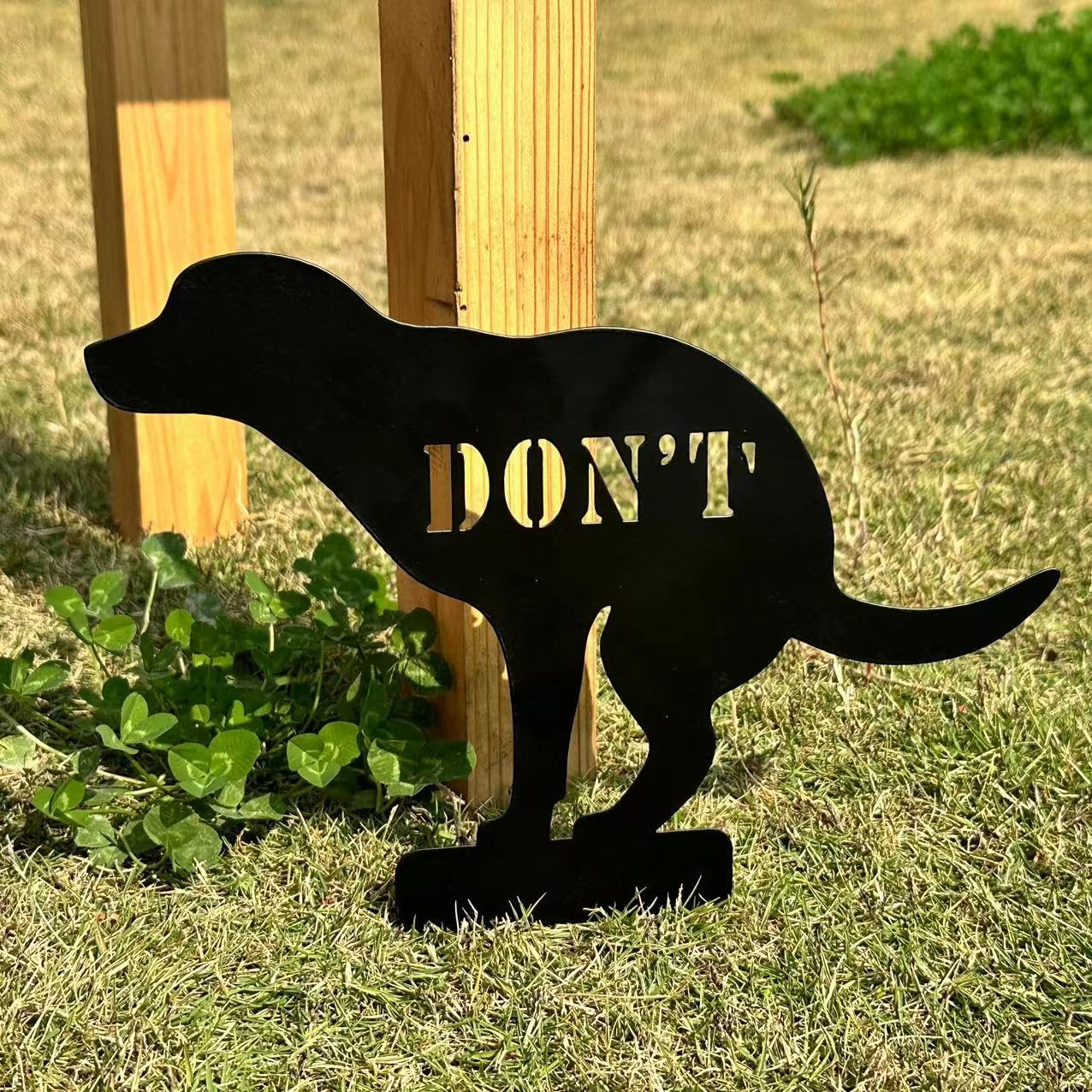 Décoration Jardin Métal Bouledogue Français - Silhouette Noire Humour - Piquet 25x30cm - Idéal Pelouse, Terrasse, Cadeau Fan De Chiens