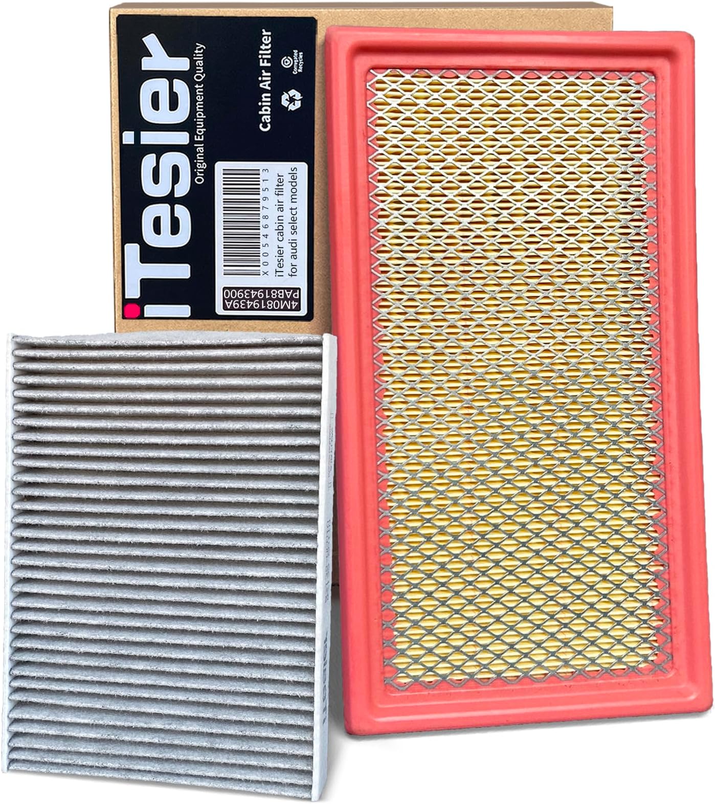 Cabin Engine Air Filter Kit for Explorer (2019 2018 2017 2016 2015 2014 2013 2012 2011), Replace FP68, AE9Z-19N619-A,CF11176,FA-1884,7T4Z-9601-A