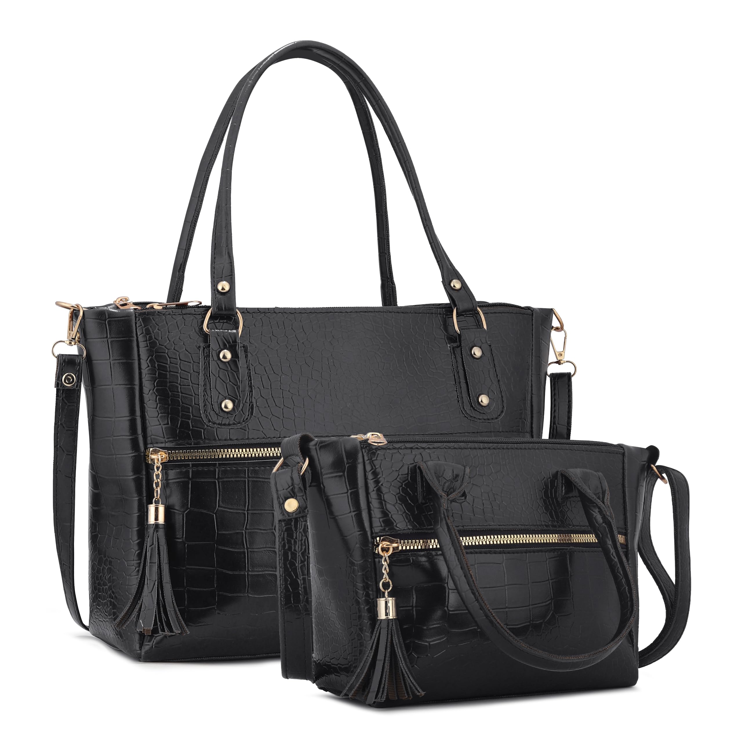 Buy AVERAA Luxury Brown Crocodile Texture Handbag Set for Women