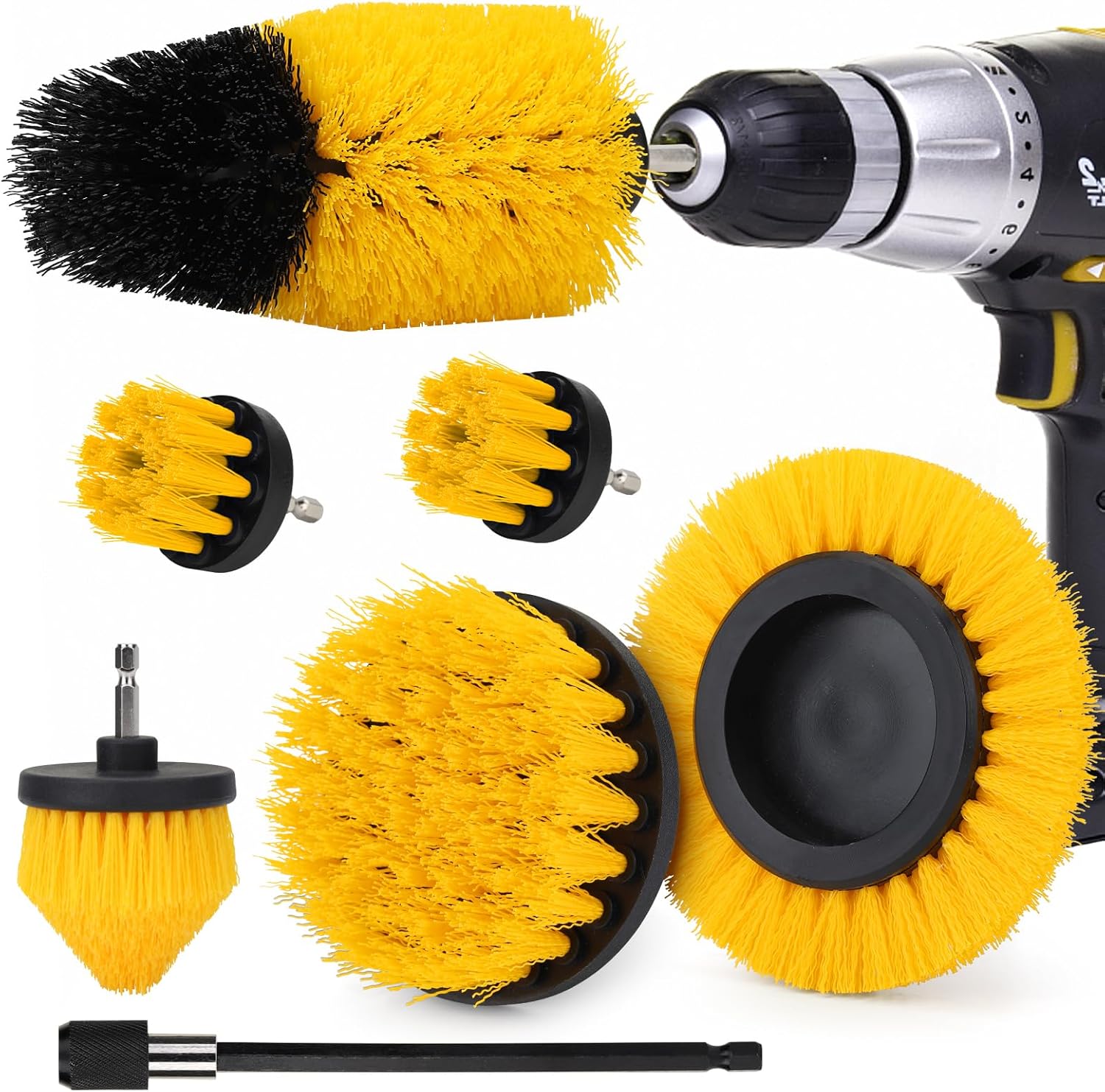 Drill Brushes for Cleaning 7 Pack Extended Electric Cleaning Brush