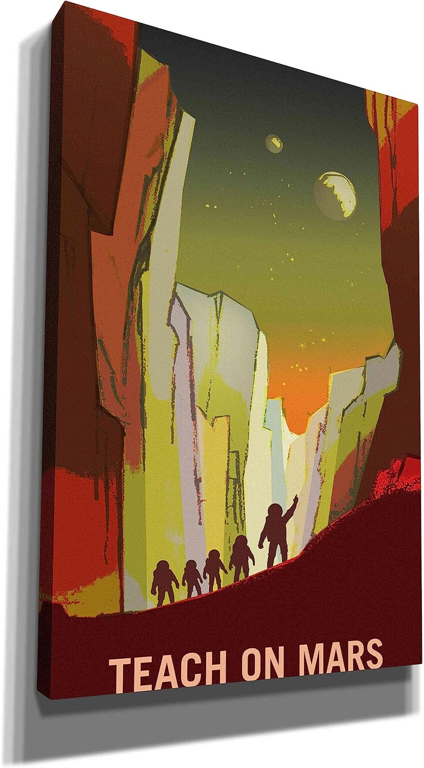 Epic Graffiti 'Mars Explorer Series: Teach on Mars' Space Canvas Wall Art, 12" x 18"