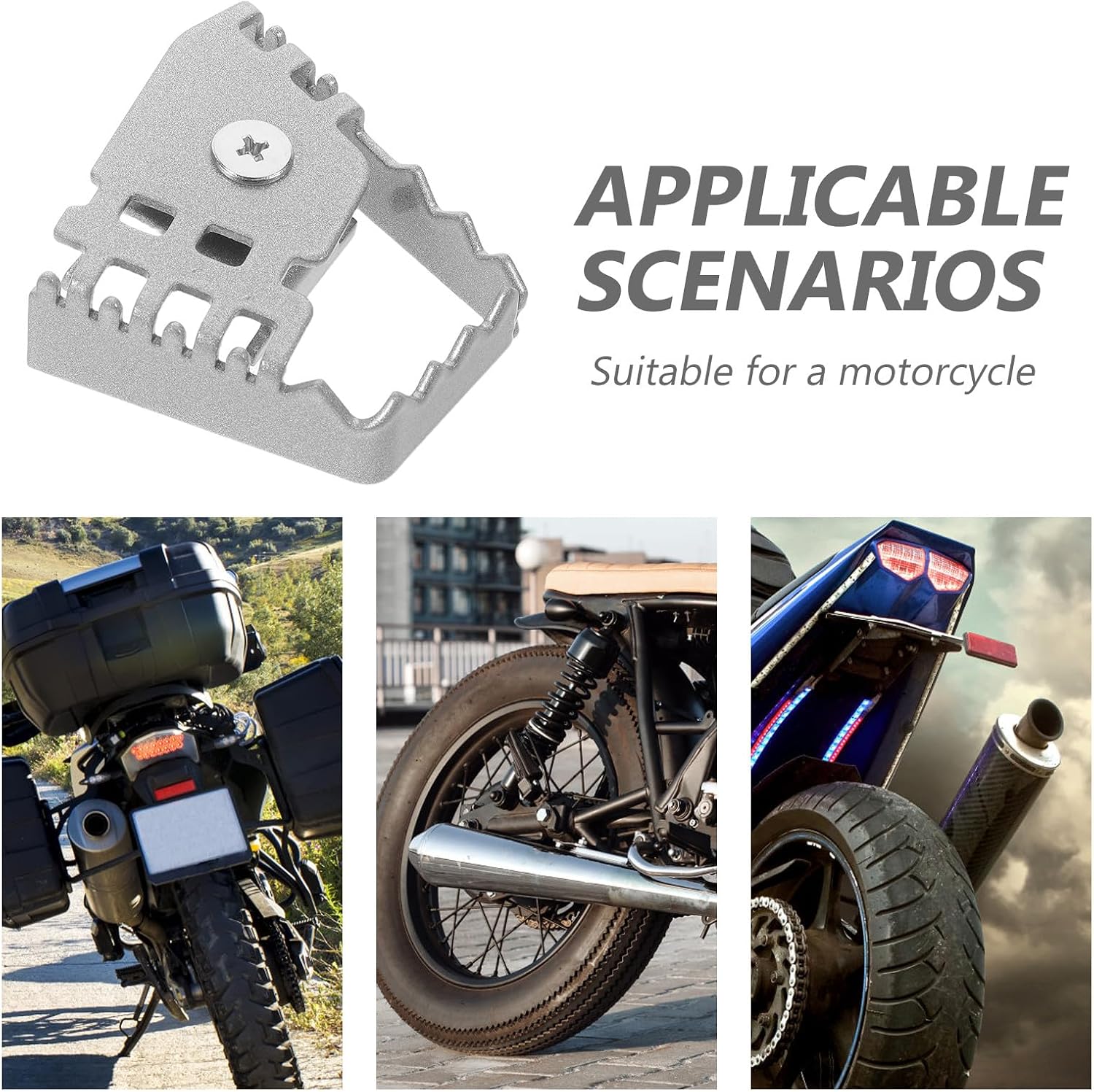 Motorcycle Brake Pedal: Motorcycle Rear Brake Pedal Lever Tip - Aluminum Alloy Step Replacement Foot Plate for Street and Off-Road Use