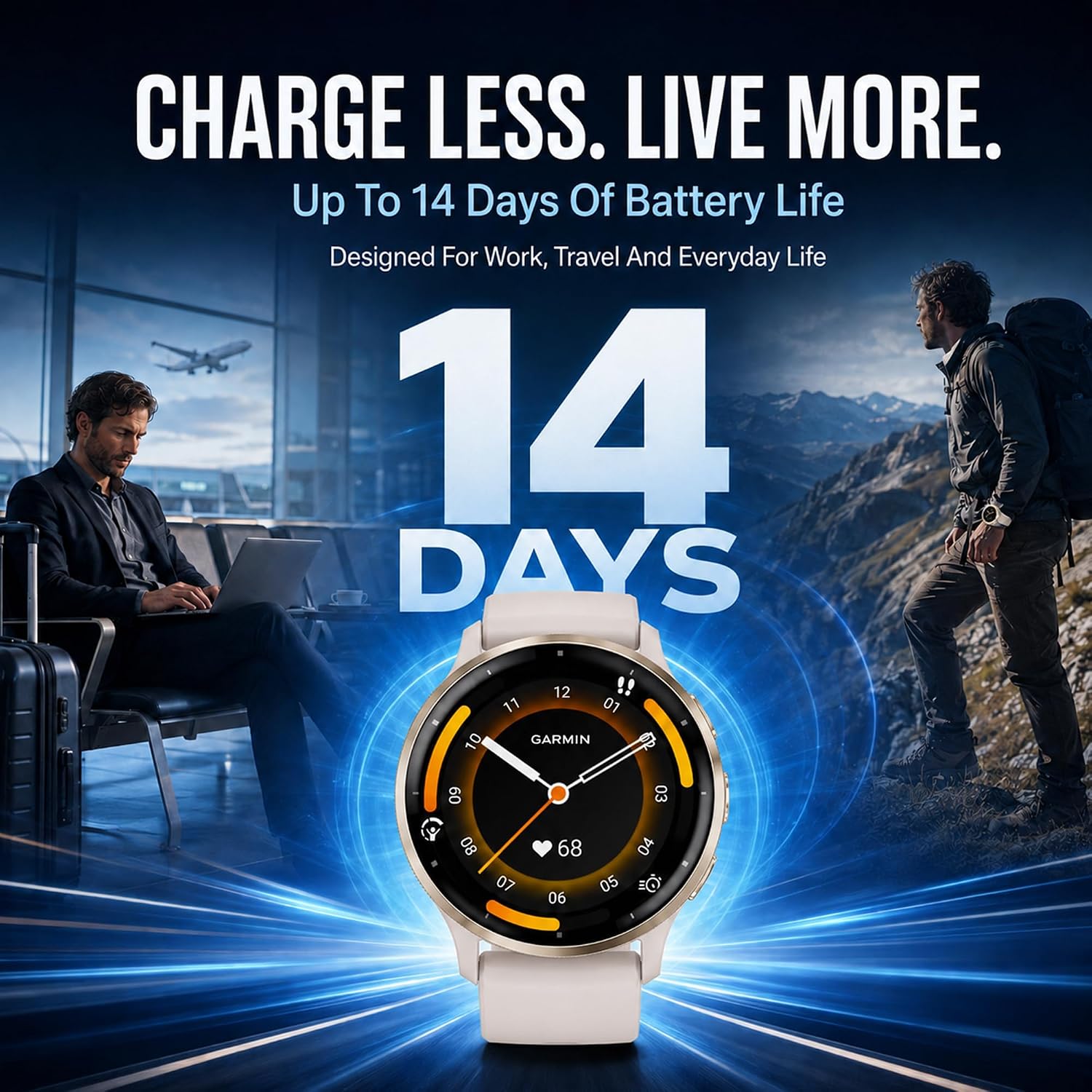Garmin Venu 3S GPS Smartwatch, 41mm Gold/Ivory, Fitness Tracker with 10-Day Battery & Sleep Coach - Includes Premium Charging Stand, Extra Power Cable & Port Protector Plugs (Renewed) image 4