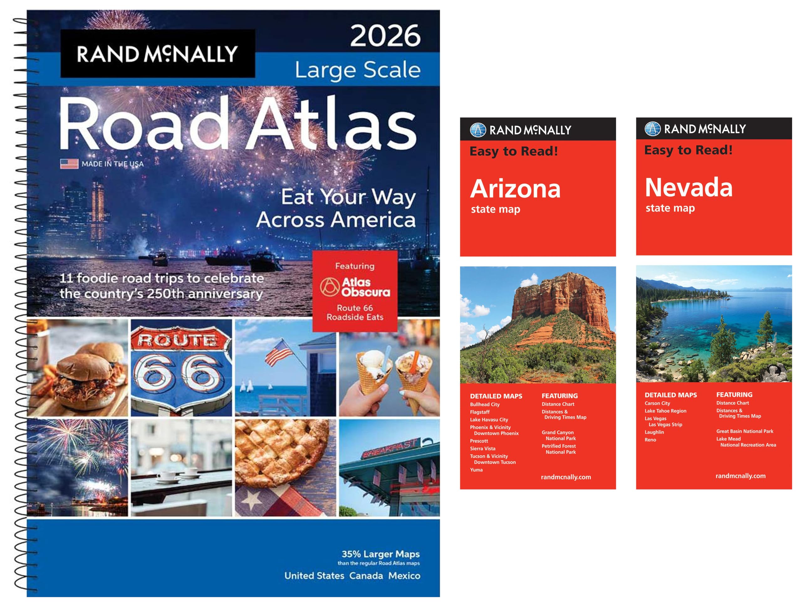 2026 Large Scale Road Atlas with Easy to Read Arizona & Nevada State Maps