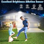 110V Motion Sensor Outdoor Flood Light |2500LM High Brightness |with Remote Control |8M Sensing Distance |with Always ON Mode |Dusk to Dawn(Hardwired Needed,Not Solar)