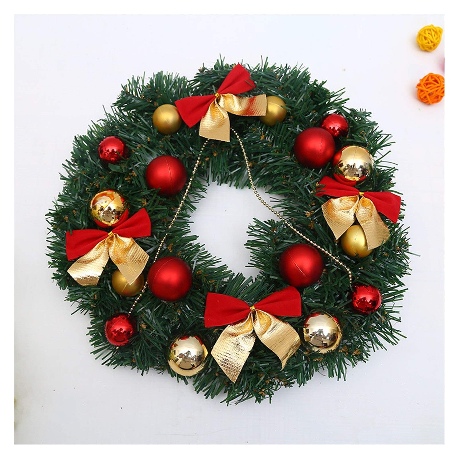 Guirlande de Noël haut de gamme 30cm ornement chic effet neige dorée