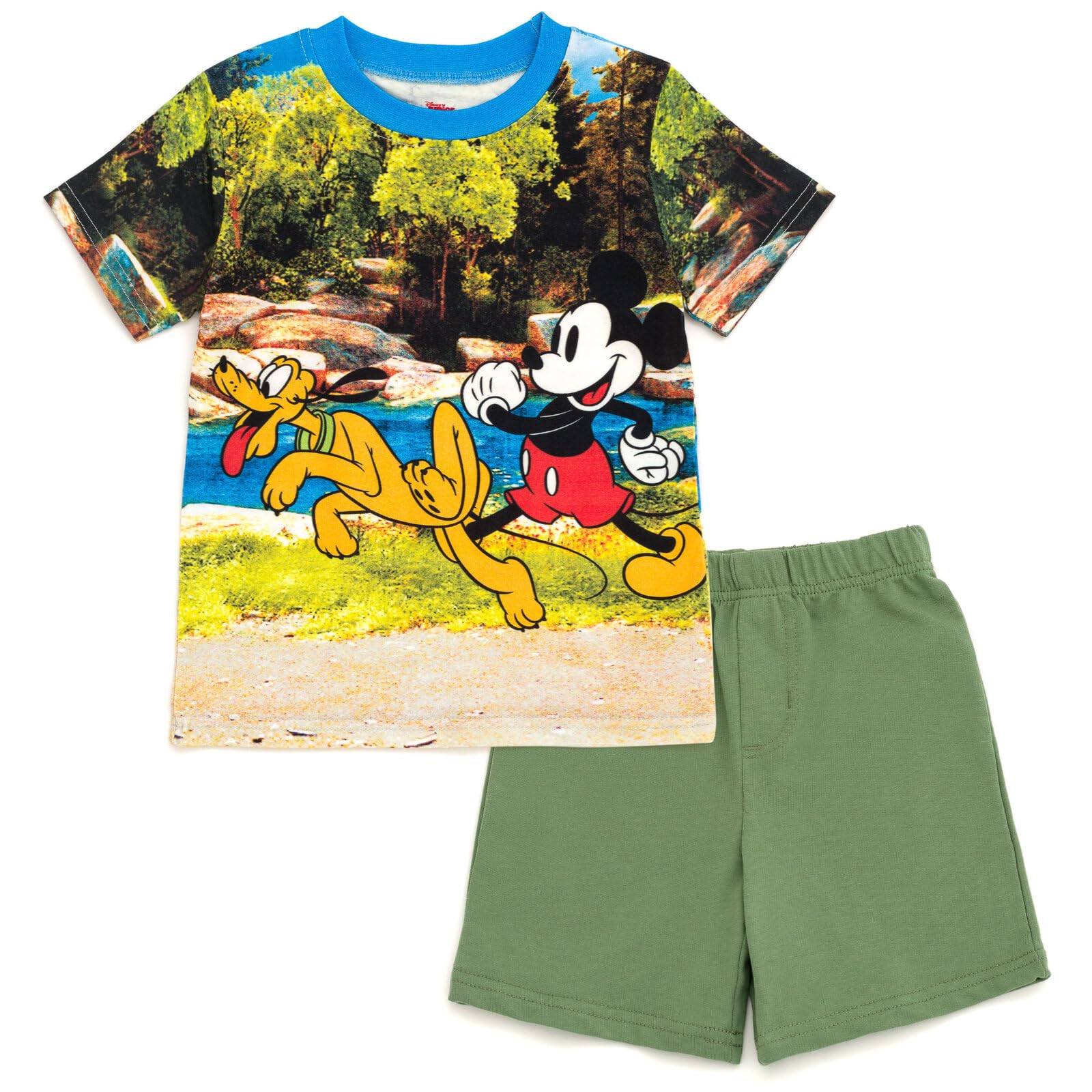 Disney Mickey Mouse July 4th T-Shirt and Shorts Outfit Set Infant to Big Kid Sizes (12 Months - 10-12)