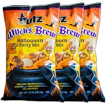 Utz Witchs Brew Halloween Party Mix - Nachos, Tortillas, BBQ Corn Chips etc - Halloween Treats - 3, 10oz Bags Total