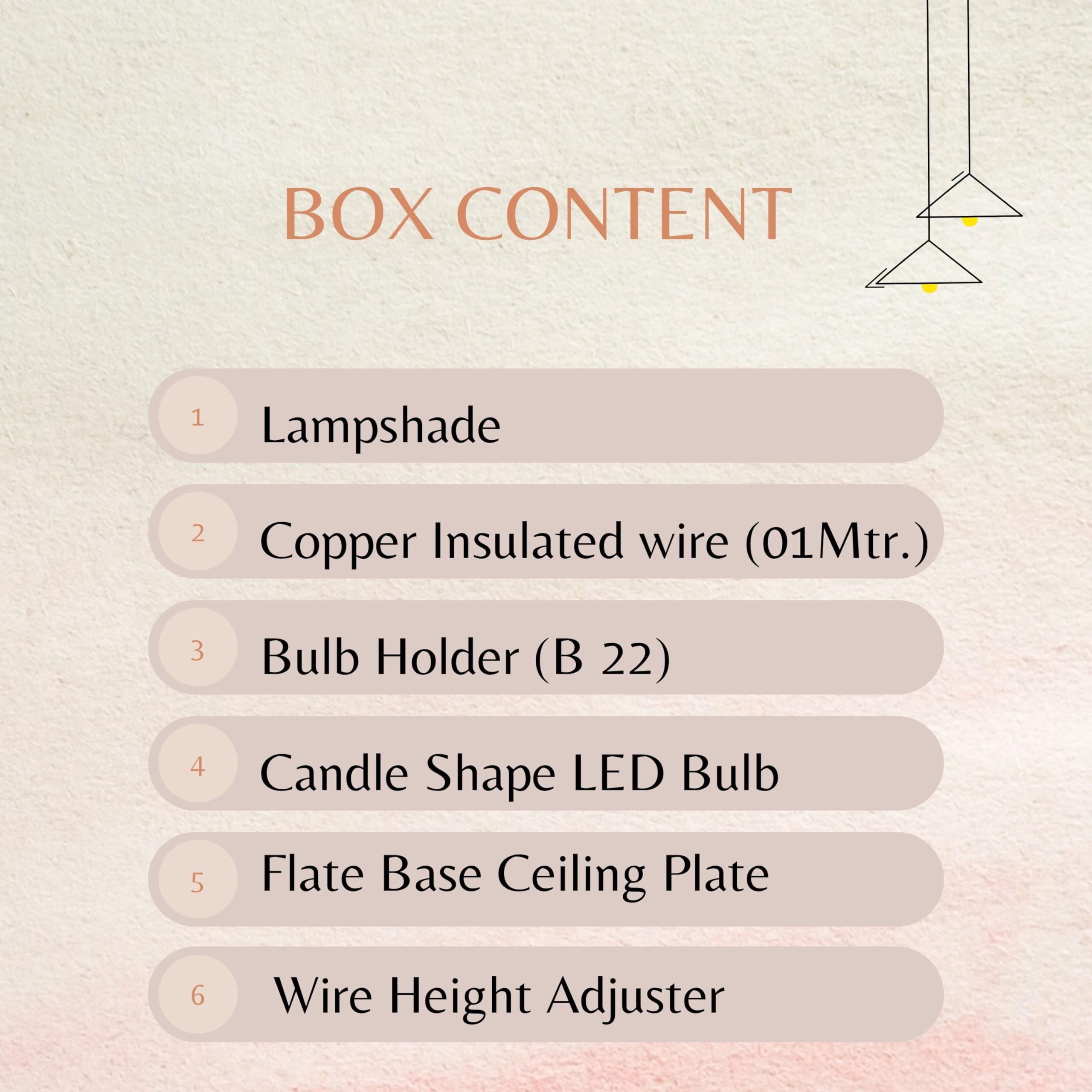Bamboo Lampshade | Pendant Lamp | Boho Lamp Shade | Cane Lampshade | Rattan Lamp Shade | Hanging Light for Home Office/Living Room/Hotel/Cafe/Restaurant decoration | Color-Beige/Size-26x21 Cm - Image 3 thumbnail
